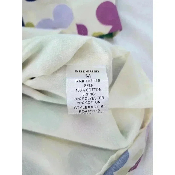 Aureum Ruched Sash Floral Mini Multicolor Dress Size Medium - Picture 8 of 8